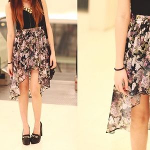 Zara asymmetrical floral skirt 💕💕:)